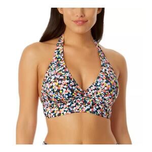 Anne Cole Womens Marilyn Banded Halter Bikini Top Size XS Dot New